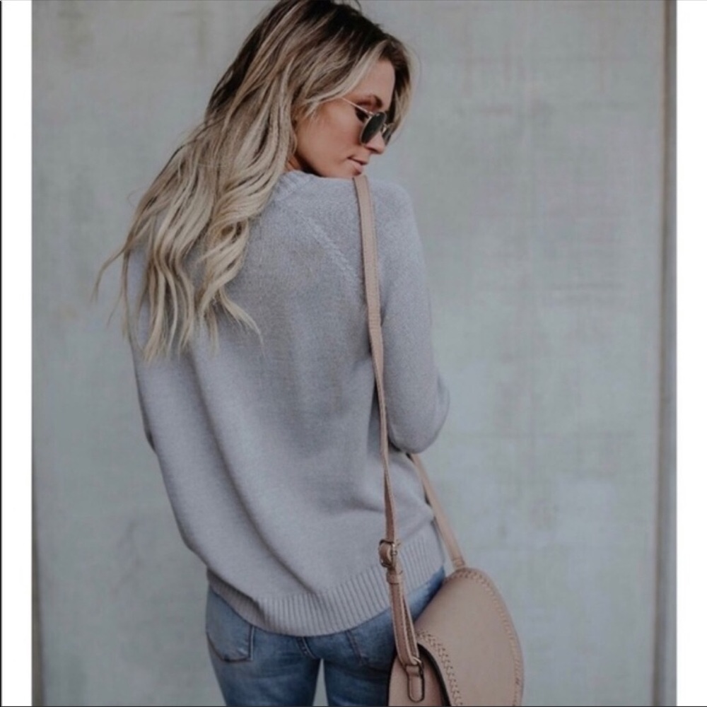Gray Heart Long Sleeve Sweater - Picture 5 of 9